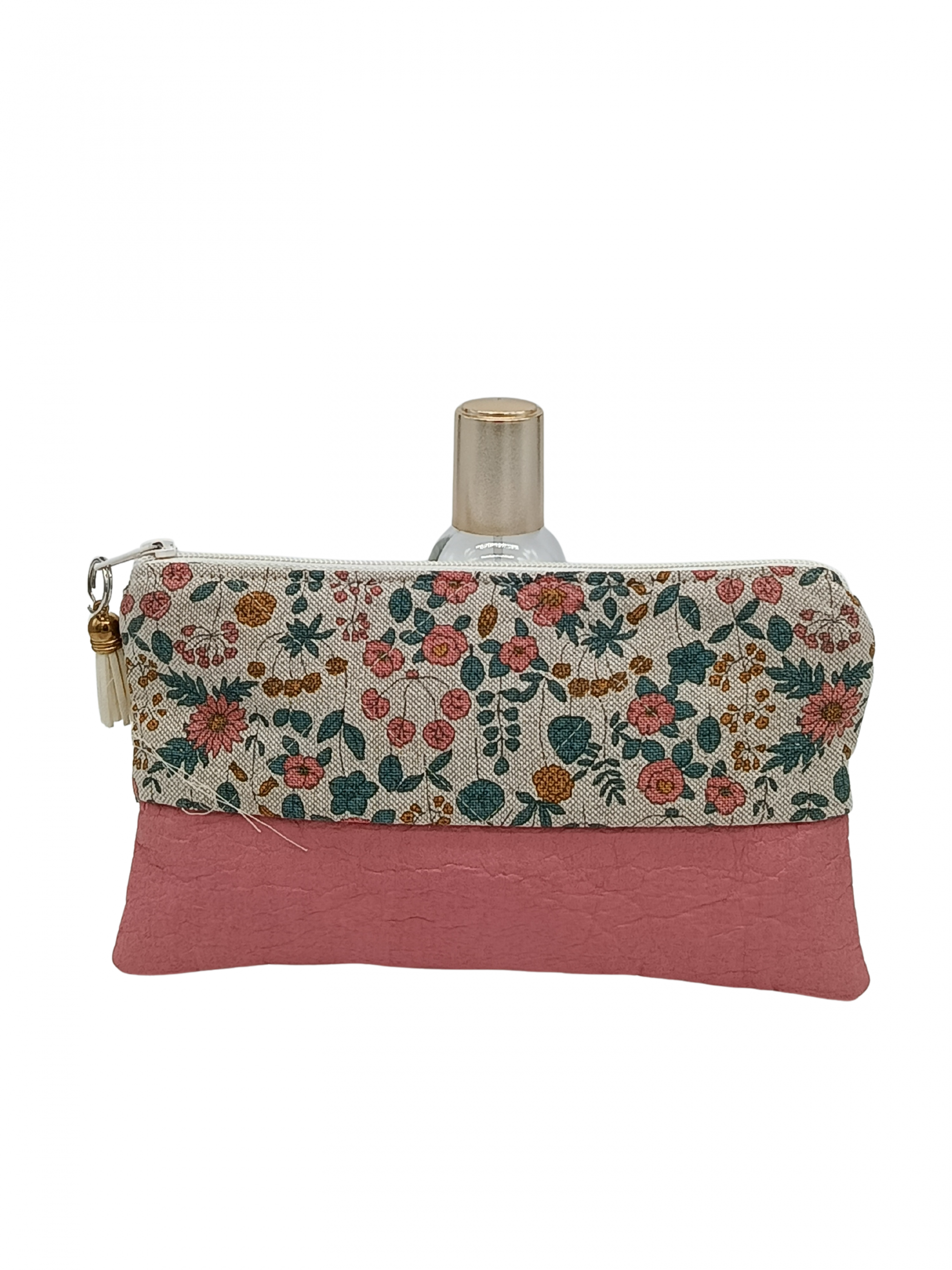 La trousse à maquillage fleurie rose grand modèle